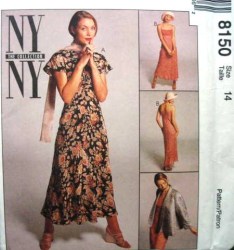 8150 NY NY BIAS WING DRESS, SWING CUFF JACKET PATTERN 14,12
